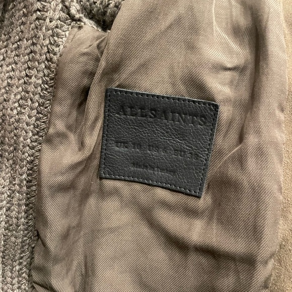 All Saints Brown Suede and Knit Leather Jacket - Picture 5 of 5